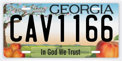 GA license plate CAV1166