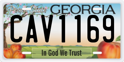 GA license plate CAV1169
