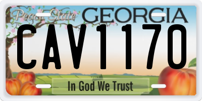 GA license plate CAV1170