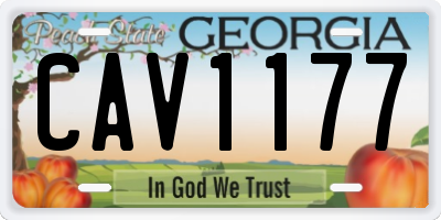 GA license plate CAV1177