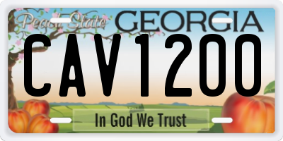 GA license plate CAV1200