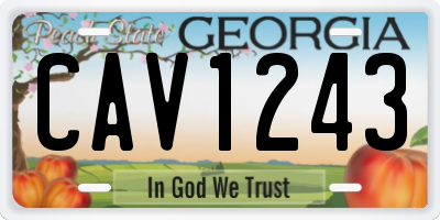 GA license plate CAV1243