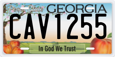 GA license plate CAV1255