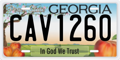 GA license plate CAV1260