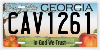 GA license plate CAV1261