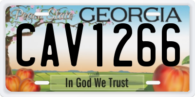 GA license plate CAV1266