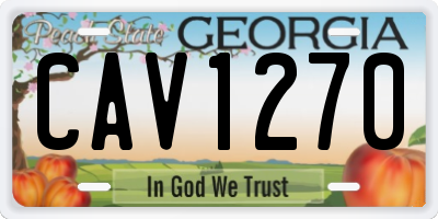 GA license plate CAV1270