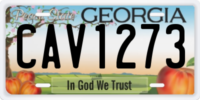 GA license plate CAV1273
