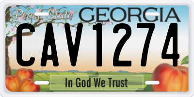 GA license plate CAV1274
