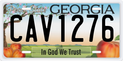 GA license plate CAV1276