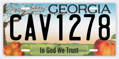 GA license plate CAV1278