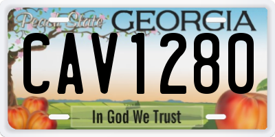 GA license plate CAV1280