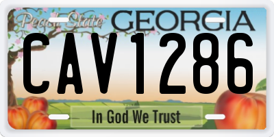 GA license plate CAV1286