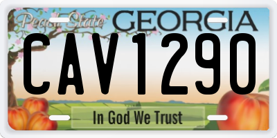 GA license plate CAV1290