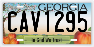 GA license plate CAV1295