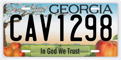 GA license plate CAV1298