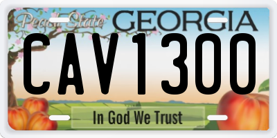 GA license plate CAV1300