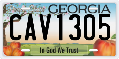 GA license plate CAV1305