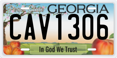 GA license plate CAV1306