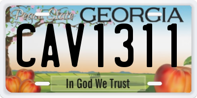 GA license plate CAV1311