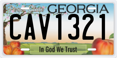 GA license plate CAV1321