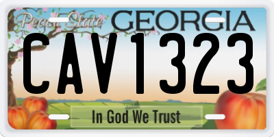 GA license plate CAV1323