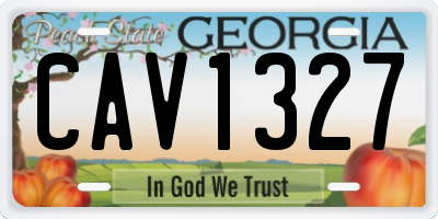 GA license plate CAV1327