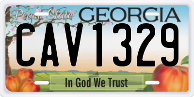 GA license plate CAV1329