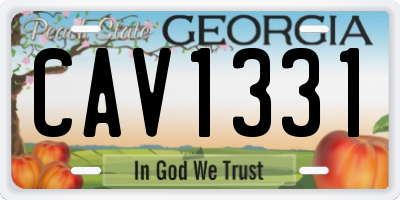 GA license plate CAV1331
