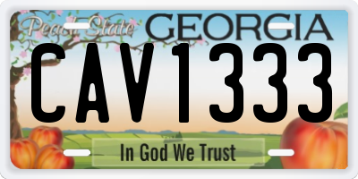 GA license plate CAV1333