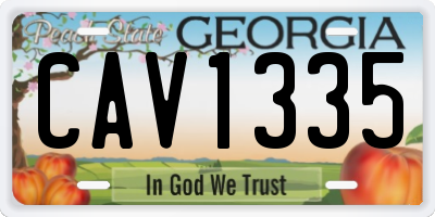 GA license plate CAV1335