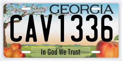 GA license plate CAV1336