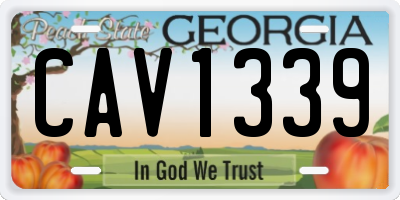 GA license plate CAV1339