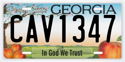 GA license plate CAV1347