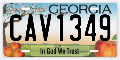 GA license plate CAV1349