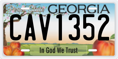 GA license plate CAV1352