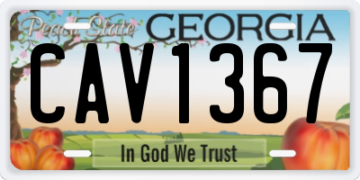 GA license plate CAV1367