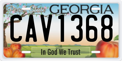 GA license plate CAV1368
