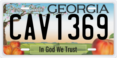 GA license plate CAV1369