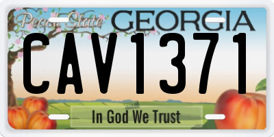 GA license plate CAV1371