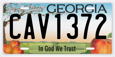 GA license plate CAV1372