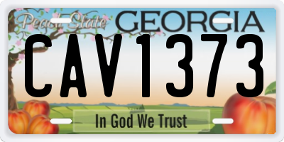 GA license plate CAV1373