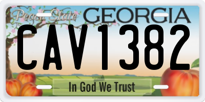 GA license plate CAV1382