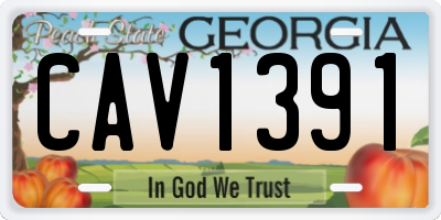GA license plate CAV1391