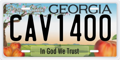 GA license plate CAV1400