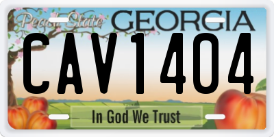 GA license plate CAV1404