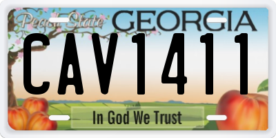 GA license plate CAV1411