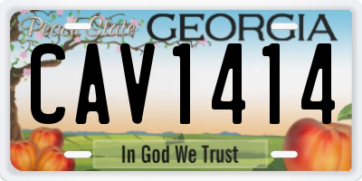 GA license plate CAV1414