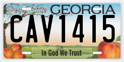 GA license plate CAV1415