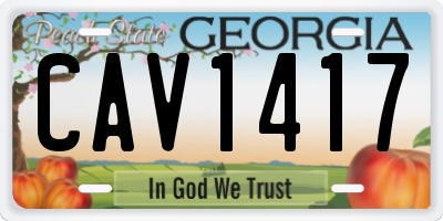 GA license plate CAV1417